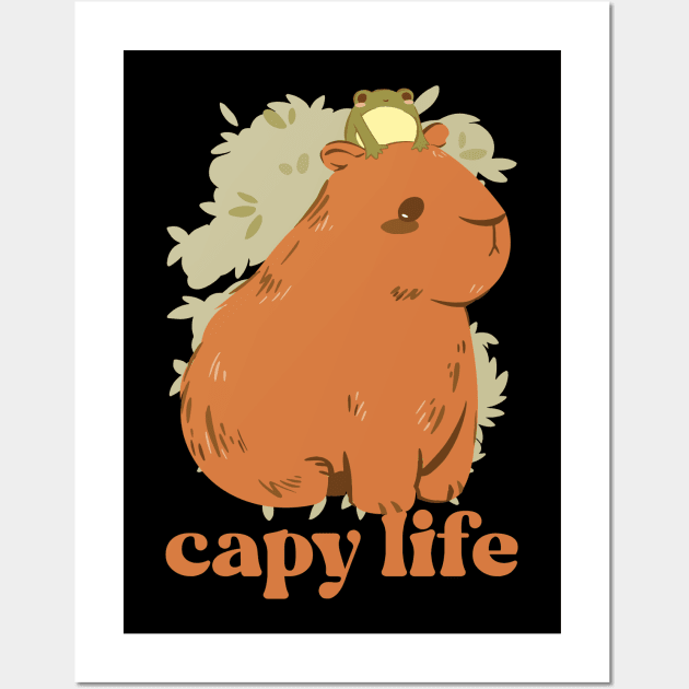 Capy Life - Capybara Mom | Cottagecore Style Wall Art by Emmi Fox Designs